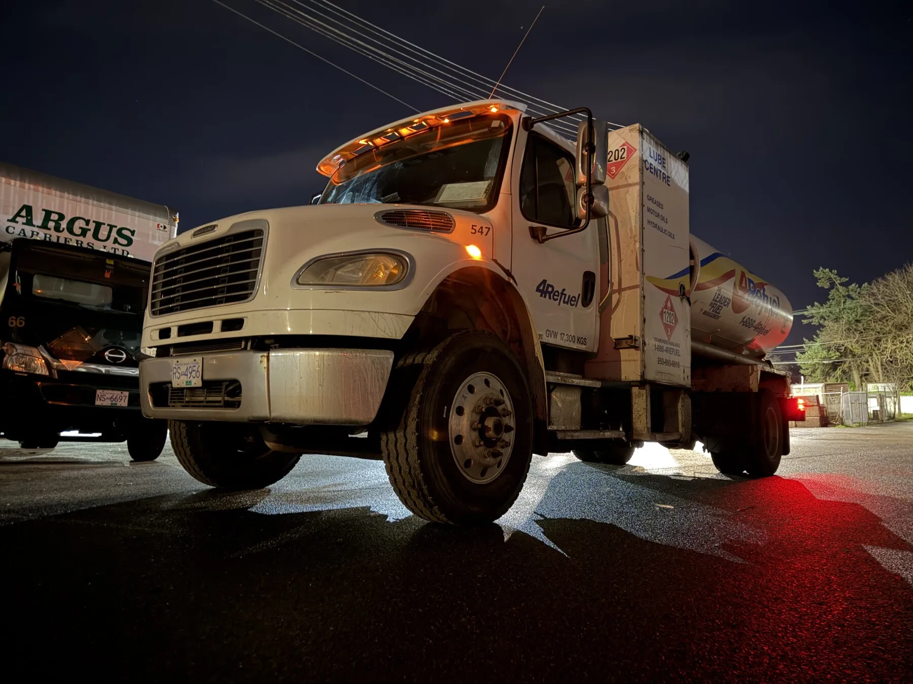 Truck 547, a Freightliner M2 tanker, on an evening run